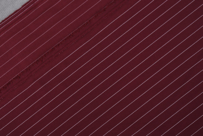 Ткань костюмная полоска Винный - изображение