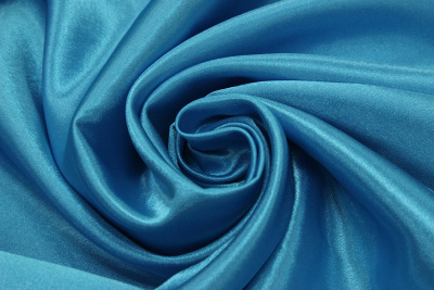 Креп-сатин однотонный Ярко-голубой 018 - изображение