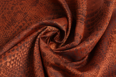 Подклад вискоза-жаккард S101 Рептилия Терракотовый - изображение