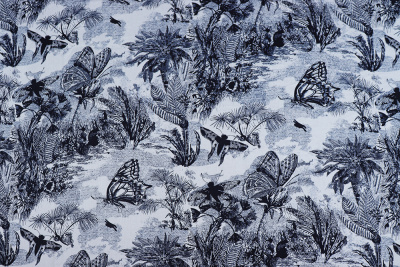 Хлопок 27773 Бабочки на белом - изображение