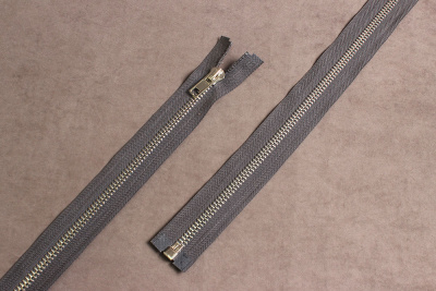 Молния разъёмная 80см Т8 металл КНР Т.серый/никель - изображение