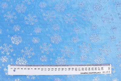 Мех со снежинками Голубой - изображение