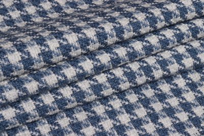 Костюмная шанель с люрексом 116 Голубой/белый - изображение