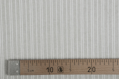 Лен набивной П-25 150 ИВ Белые полосы на бежевом - изображение