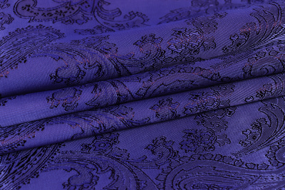 Подклад вискоза-жаккард Огурцы Т-528 Сине-фиолетовый - изображение
