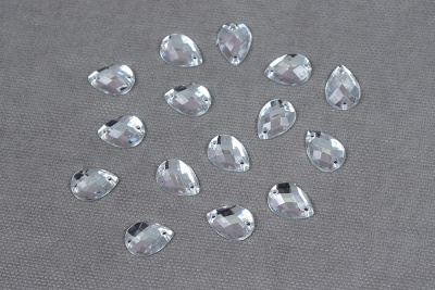 Стразы пришивные 10*14мм пластик капля Кристалл - изображение