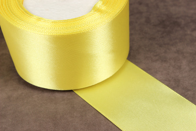 Лента атласная 50мм Желтый №015 - изображение