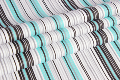Интерьерная ткань DUCK с тефлоновым покрытием полоски бирюзовые - изображение