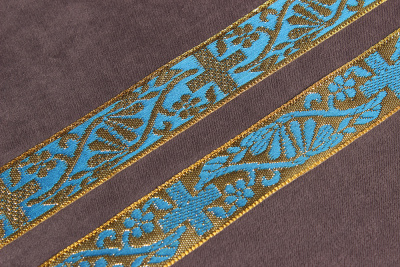 Галун 20мм Бирюза на золоте - изображение