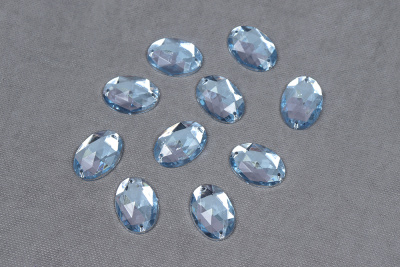 Стразы пришивные 18*25мм пластик овал Кристалл Голубой - изображение
