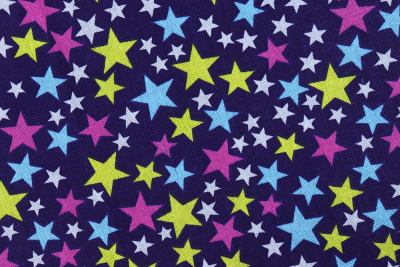 Бязь набивная 262 Ив 122 гр/м о/м Звезды на синем - изображение