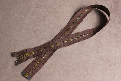 Молния разъёмная 80см металл Т8 Коричневый/антик - изображение