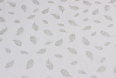 Тик нав.140гр/м.кв.наб.с напылением 220 Перо на белом - изображение