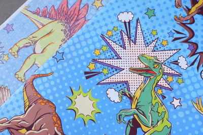 Поплин набивной 150 Юрский период - изображение