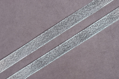 Лента-парча 12мм Серебро - изображение