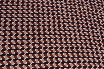 Шелк-атлас набивной 018-50 90гр/м.кв. Геометрия Коричневый - изображение