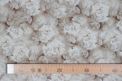 Ткань плательная 40513 Цветы Коричневый/серый - изображение