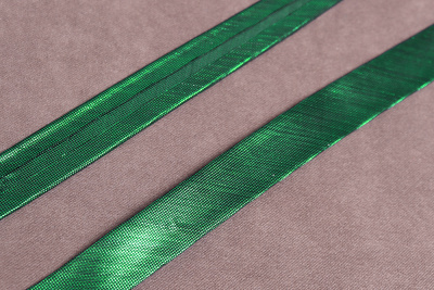 Косая бейка 15мм парча Зеленый - изображение