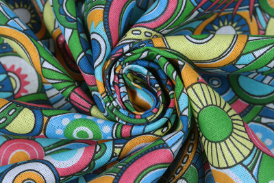 Бязь набивная 262 Ив 122 гр/м о/м Абстракция - изображение