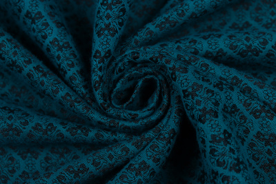 Жаккард плательный 2533 Черный/морская волна - изображение