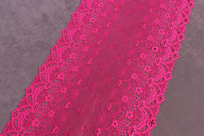 Кружево 240мм эластичное Яр.Розовый 409 - изображение
