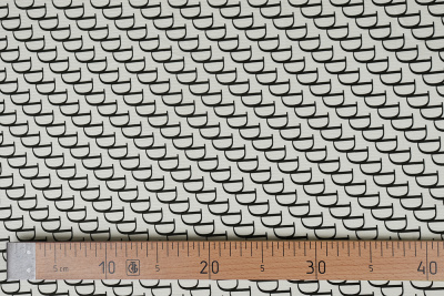 Трикотаж лапша Молочный/черный - изображение