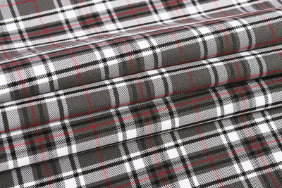 Клетка костюмная 25577 230 гр/м.кв. Серый/белый/красный - изображение