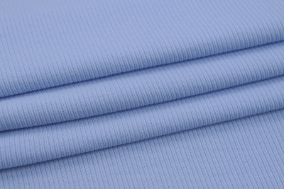 Трикотаж лапша с начесом Голубой - изображение