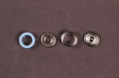 Кнопки пробивные 9,5мм рубашечные/кольцо Голубой - изображение