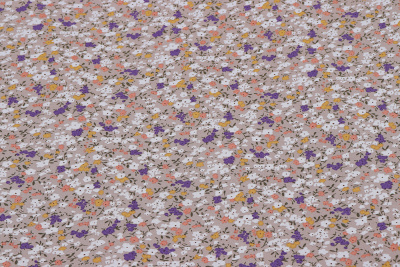 Шифон набивной 27980 Мелкие цветы на бежевом - изображение