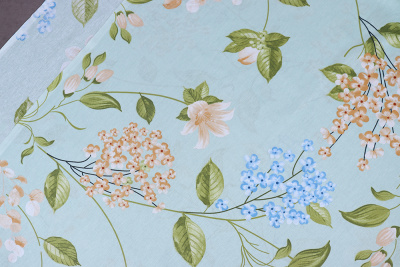 Поплин набивной 220 115гр/м.кв. Цветы на пыльно-мятном - изображение