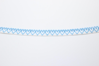 Тесьма эластичная 11мм декоративная сердечки Голубой - изображение