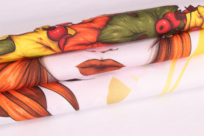 Кулирная гладь с лайкрой 180 гр/м.кв. Панель Осень - изображение