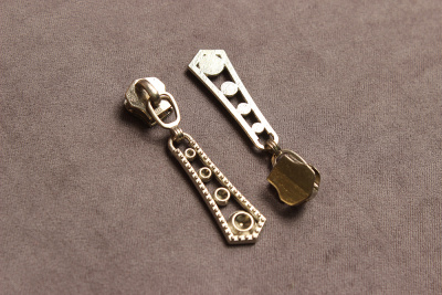 Бегунок для металлической молнии Т5 Декоративный Никель - изображение