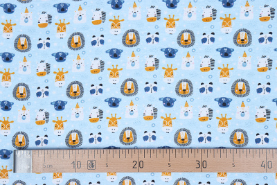 Фланель наб 90 Звери на голубом - изображение