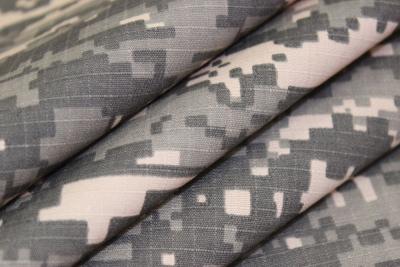 Ткань Рип-стоп 215 Бежево-серый камуфляж пиксель - изображение