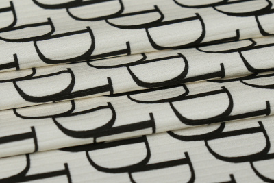 Трикотаж лапша Молочный/черный - изображение