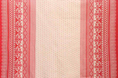 Лён набивной 145 гр/м.кв. Вышивка сударыня на сером - изображение