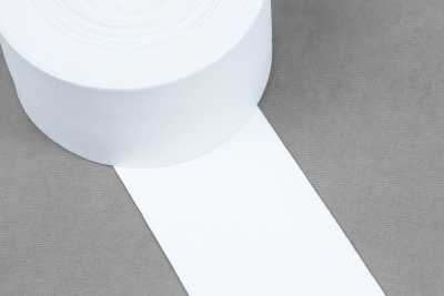 Тесьма эластичная 70мм Стандарт Белый - изображение