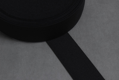 Тесьма эластичная 35мм Стандарт Черный - изображение