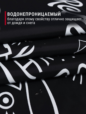 Ткань плащевая принт 109300 Монстрики на черном - изображение