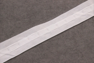 Лента шторная Равномерная 2,5см текстильная Белый - изображение