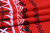 Габардин набивной бордюр Славянский рисунок на красном
