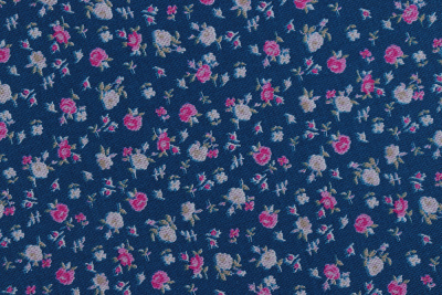 Ситец 80 набивной 85 гр/м.кв. Цветы на морской волне - изображение