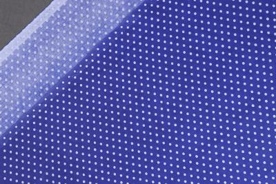 Ситец 95 набивной Белый горох на синем - изображение