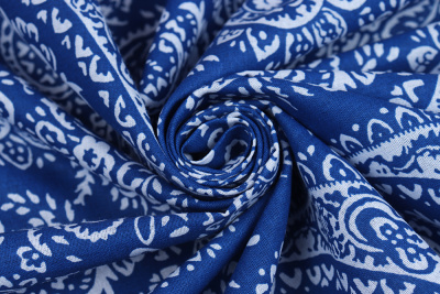 Ситец 150 набивной 94 гр/м.кв. Огурцы на синем - изображение