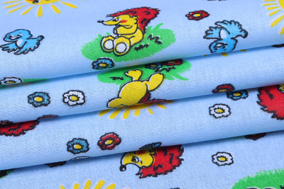 Ситец детский 44 Ежики на голубом - изображение