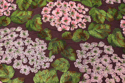 Вышивка на сетке126664А Цветы Розовый - изображение