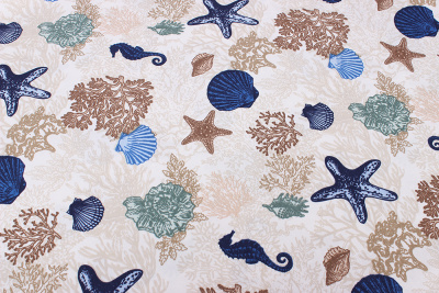 Интерьерная ткань DUCK с тефлоновым покрытием Морской принт - изображение