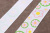 Репсовая лента с рисунком 25мм Цветы Белый/зеленый/желтый/розовый